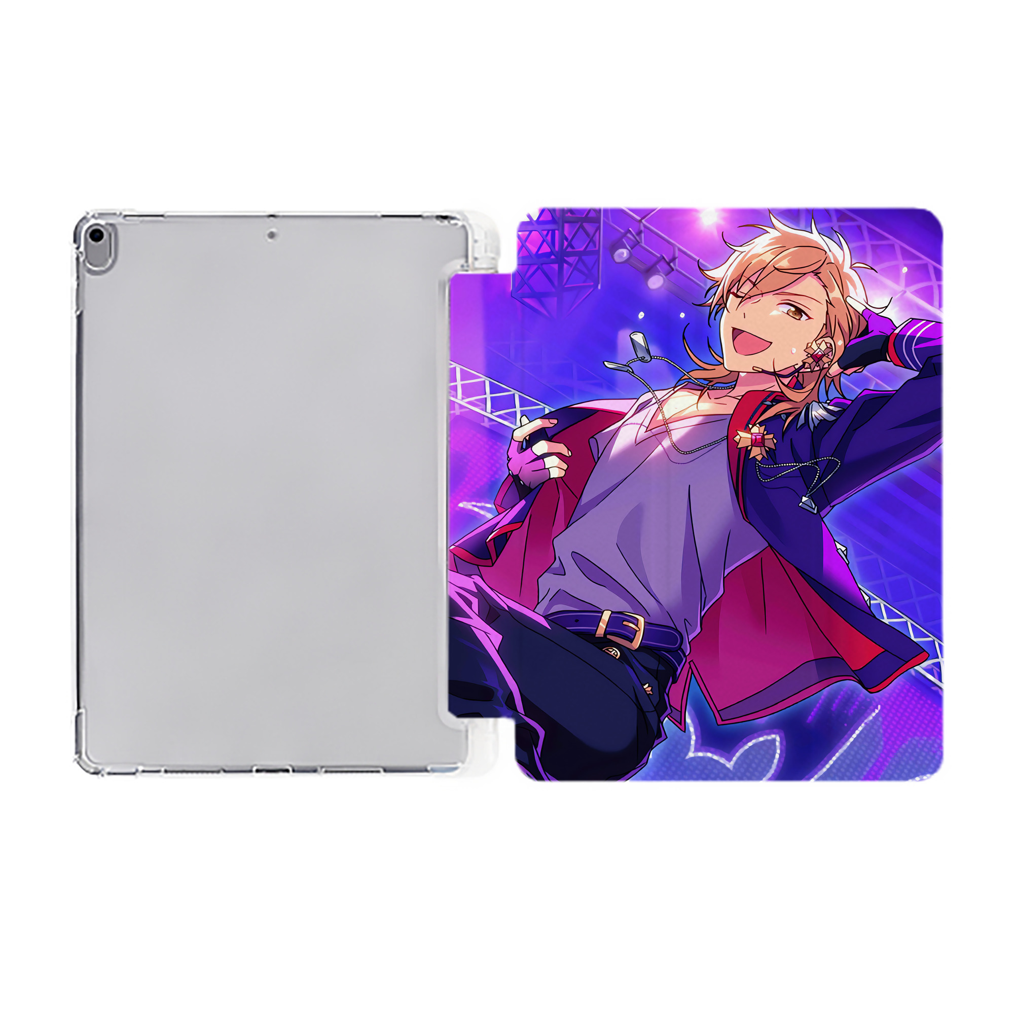 （画像用） あんさんぶるスターズ! Ensemble Stars IPad ケース ペン収納付き 三つ折りスタンド PUレザー×シリコン 対応機種9.5/10.5/10.9インチ